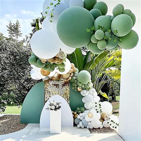 Buy Sage green Balloons Different sizes 105 PACK 18/12/10/5 inch Sage ...