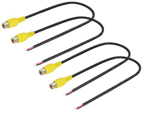 HCFeng 0.3m RCA Audio Cable, 4-Pack, Black, Yellow, 24AWG, Male-to ...