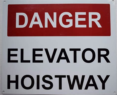 BUILDINGSIGNS.COM Danger Elevator Hoistway Sign White India | Ubuy