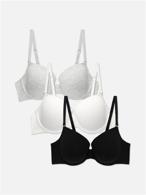 Womens Black 3pk T-Shirt Bras | Primark