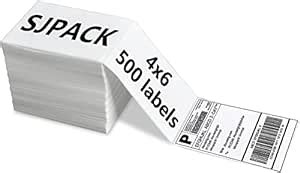 SJPACK Fanfold 4" x 6" Direct Thermal Labels, Shipping Labels with ...