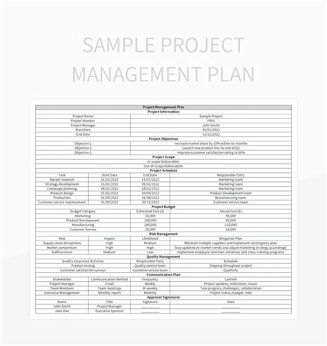 Project Management Plan Example 的图像结果