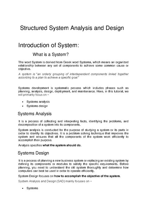 System Characteristics Elements SDLC System Analyst SRS - Structured ...