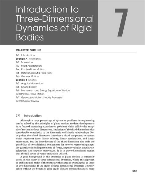 DYNAMICS OF RIGID BODIES- INTRODUCTION TO THREE-DIMENSIONAL DYNAMICS OF ...
