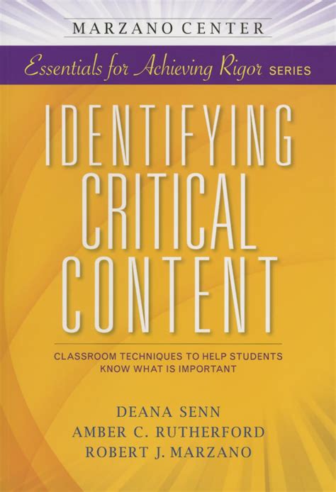 Buy Identifying Critical Content: Classroom Techniques to Help Students ...