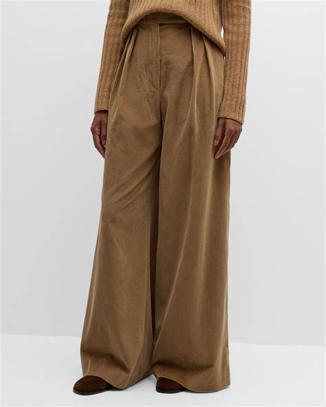 Max Mara Gilly Wide-Leg Corduroy Trousers | Neiman Marcus