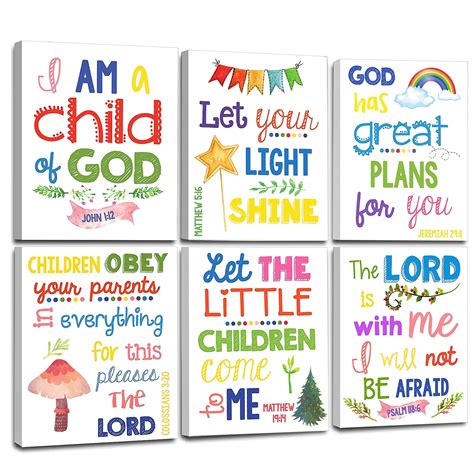 Sunday School Decorations For Classroom Framed Bible Verse Wall Decor ...