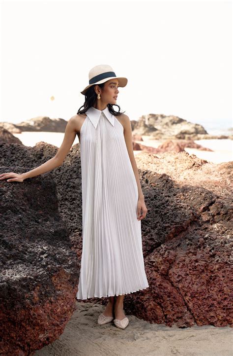 WHITE PLEATED DRESS – dash and dot