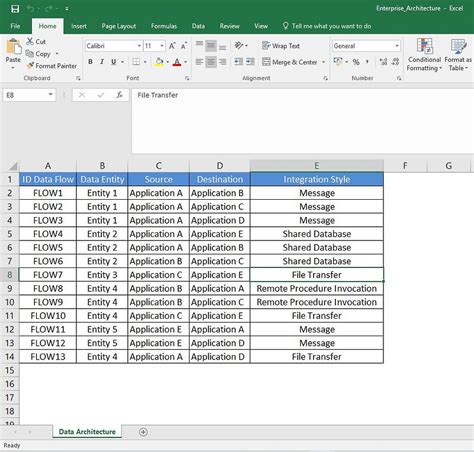 Enterprise Architecture Excel Template 的图像结果