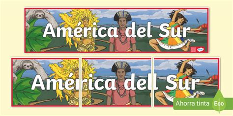 Letrero: América del Sur para decorar el aula- Guía de trabajo