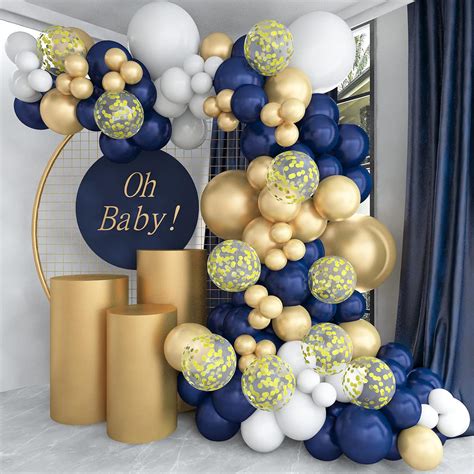 Soonlyn Blue Balloon Garland Kit Blue Gold Balloons India | Ubuy