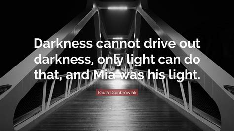 Paula Dombrowiak Quote: “Darkness cannot drive out darkness, only light ...