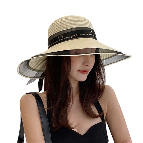 Women's Oversized Beach Hat,Large Wide Brim Floppy Sun Hats Big ...