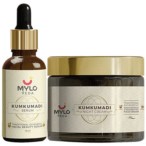 Buy Mylo Veda Kumkumadi Combo Of Serum & Night Cream With The Goodness ...