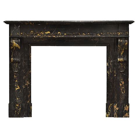 Antique Portoro Marble Arched Irish Fireplace Mantel at 1stDibs