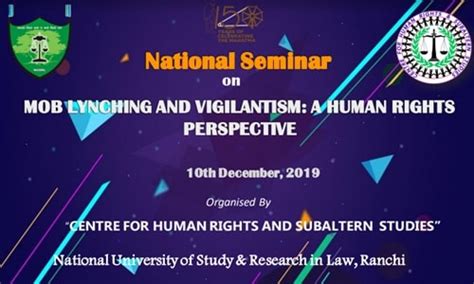 Call For Papers: National Seminar On Mob Lynching And Vigilantism At ...