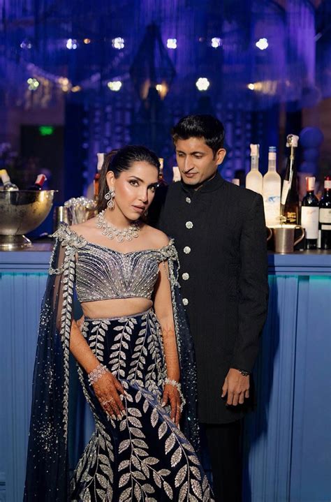 Bride: Nitya Chablani in our Navy Embroidered Lehenga Set – Manish Malhotra