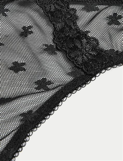 Buy 3pk Daisy Embroidery Mesh Thongs at Marks & Spencer