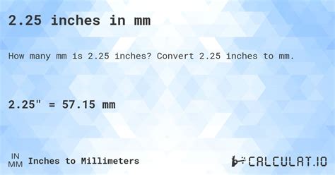 2.25 inches in mm - Calculatio