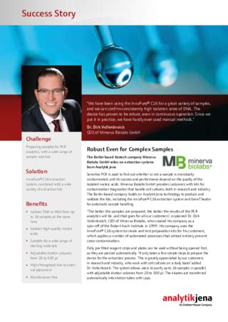 Analytik Jena: Minerva Biolabs relies on the InnuPure C16 automated ...