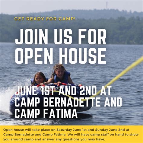 Open House and Work Weekend 2024 - Camps Bernadette & Fatima