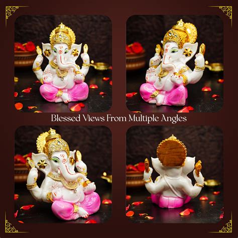 Buy Decorative Ganesha Idol: Handpainted Marble Dust – GlobalBees Shop
