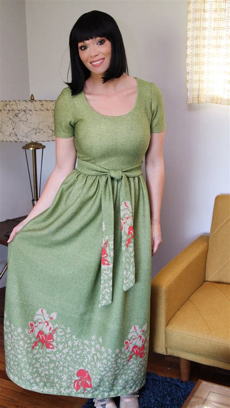 1970's Belted Maxi Dress Made With Chelsea Industries Fabric - Etsy