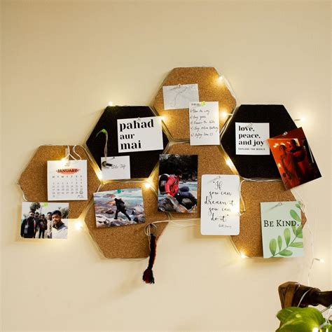 HAMELIN Bee Hive Hexagonal Cork Pinboard for Home Office Classroom ...