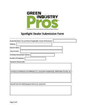 Fillable Online Spotlight Dealer Submission Form - mediacygnuscom Fax ...