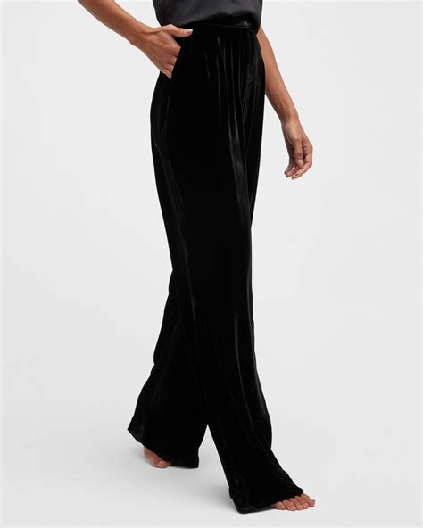 SLEEPING WITH JACQUES Wide-Leg Velvet Pants | Neiman Marcus