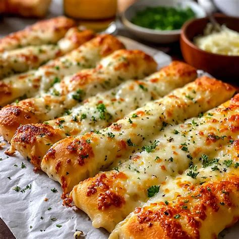 4-Ingredient Cheesy Garlic Breadsticks – So Easy!