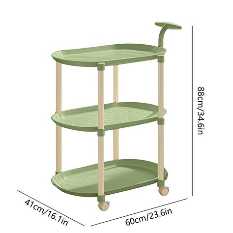 K-779 Green Rolling Side Table With Wheels Mobile End Table Bedside ...