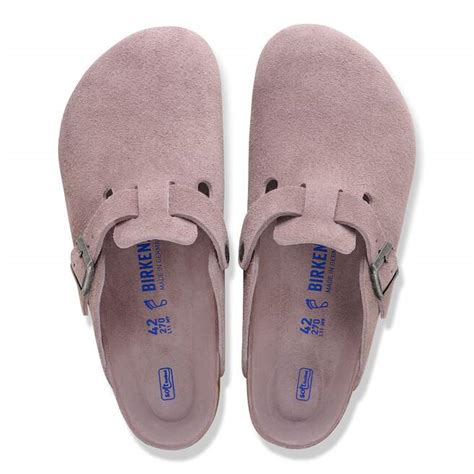 Boston Soft Footbed Suede Leather in Color Faded Purple | BIRKENSTOCK US