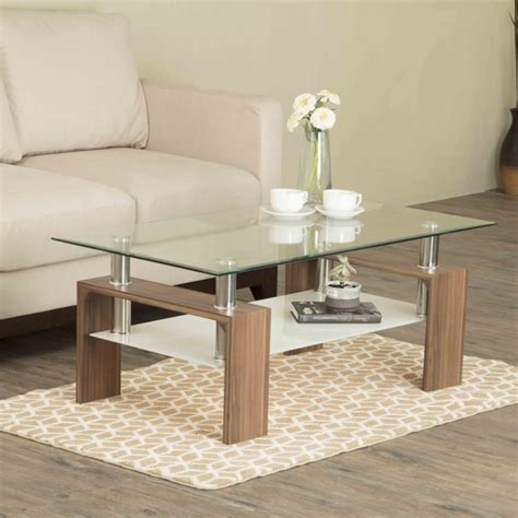 Buy Finn Tempered Glass Top Coffee Table - Brown from Home Centre at ...
