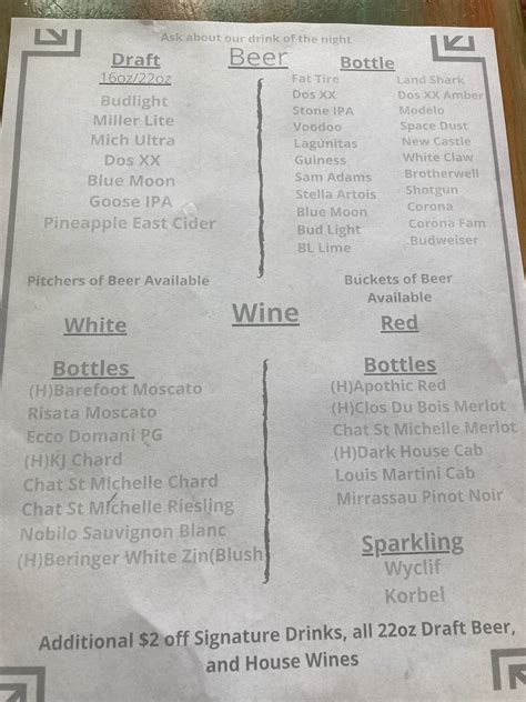 Menu at Dead Fish Grill restaurant, Belton