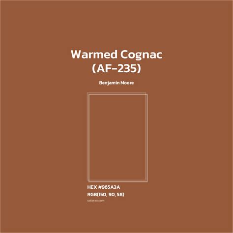 Benjamin Moore Warmed Cognac (AF-235) Paint color codes, similar paints ...