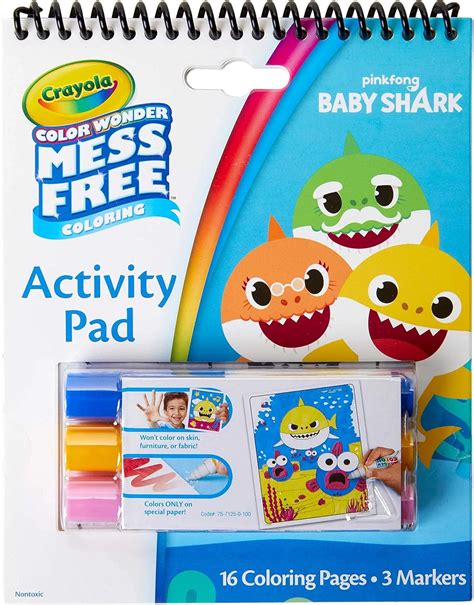 Buy Crayola Baby Shark Color Wonder Travel Activity Pad, Mess Free ...