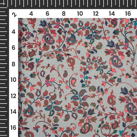 Steel Grey And Sangria Purple Paisley Pattern Digital Print Twill Fabr ...