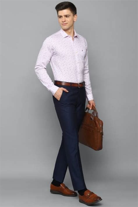 Allen Solly Men Printed Formal Purple Shirt - Buy Allen Solly Men ...