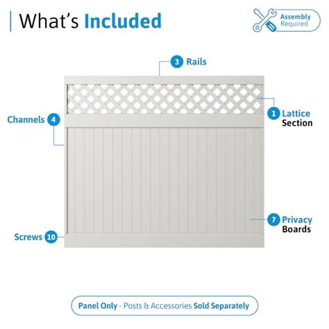 WamBam Fence Premium 6-ft H x 7-ft W Semi Privacy Lattice Top Privacy ...