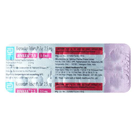 Rivaxa 2.5 Tablet | Uses, Side Effects, Price | Apollo Pharmacy