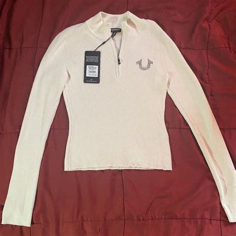 Brand New!! Cream True Religion Sweater(S) Tag... | Depop