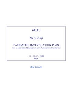 Workshop PAEDIATRIC INVESTIGATION PLAN - … / workshop-paediatric ...
