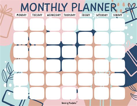 Free Printable Ruled Monthly Planner Calendar