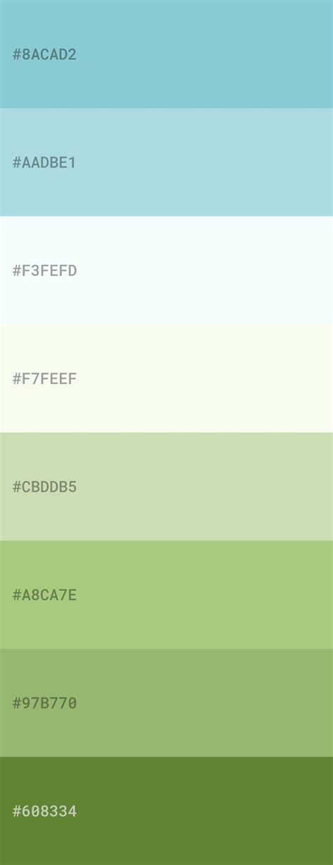 Paleta de colores verde y azul