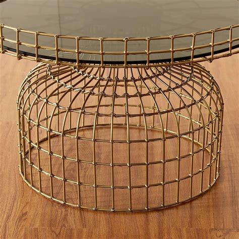 Buy Auric Toughened Glass Coffee Table - Gold from Home Centre at just ...