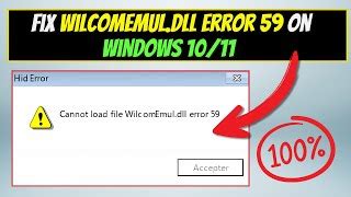 Image result for Cannot Load File Wilcomemul Dll Error 59