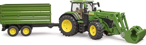 Buy Bruder 09828 John Deere 7R 350 with frontloader and Trailer Online ...