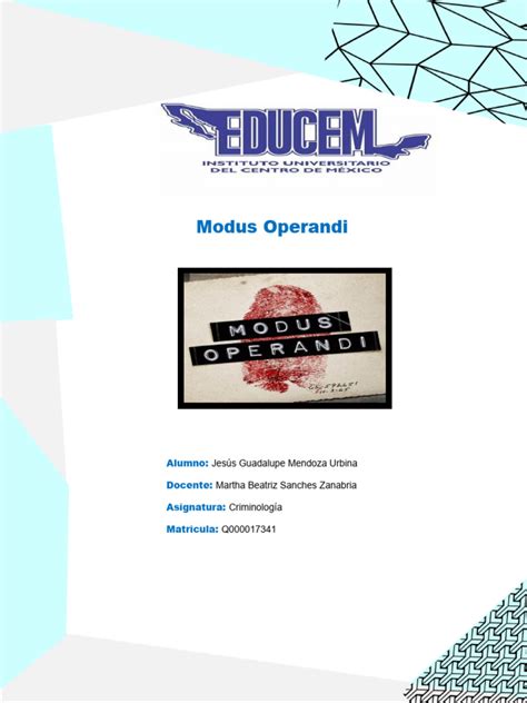 Image result for Modus Operandi Pronounce