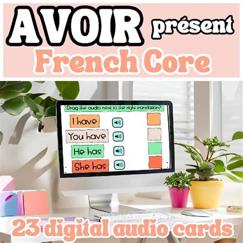 Verb AVOIR Conjugation Present Tense with audio French FSL Activities